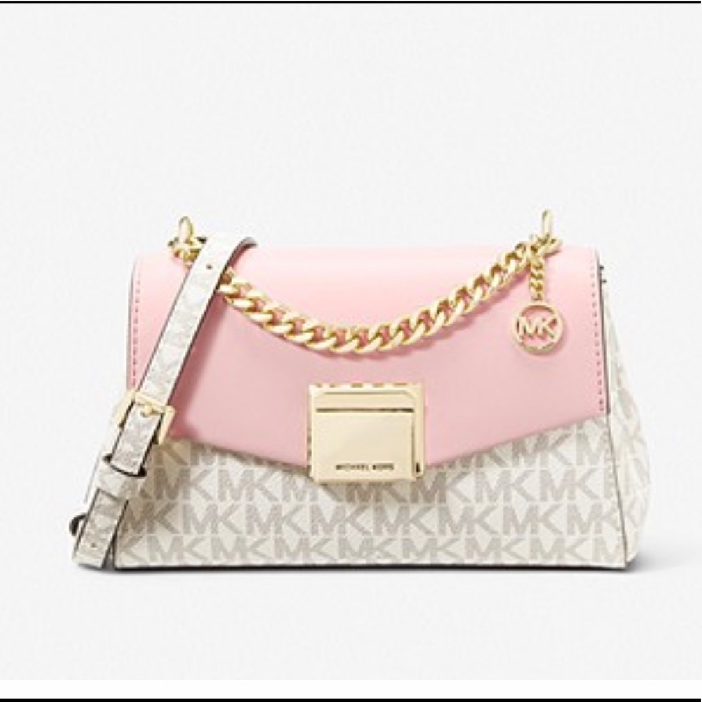 MICHAEL MICHAEL KORS
Lita Small Two-Tone Logo and Leather Crossbody Bag